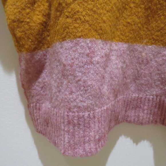 MADEWELL Striped Gladwell Balloon-Sleeve Pullover Sweater in Heather Mulberry - Picture 7 of 14